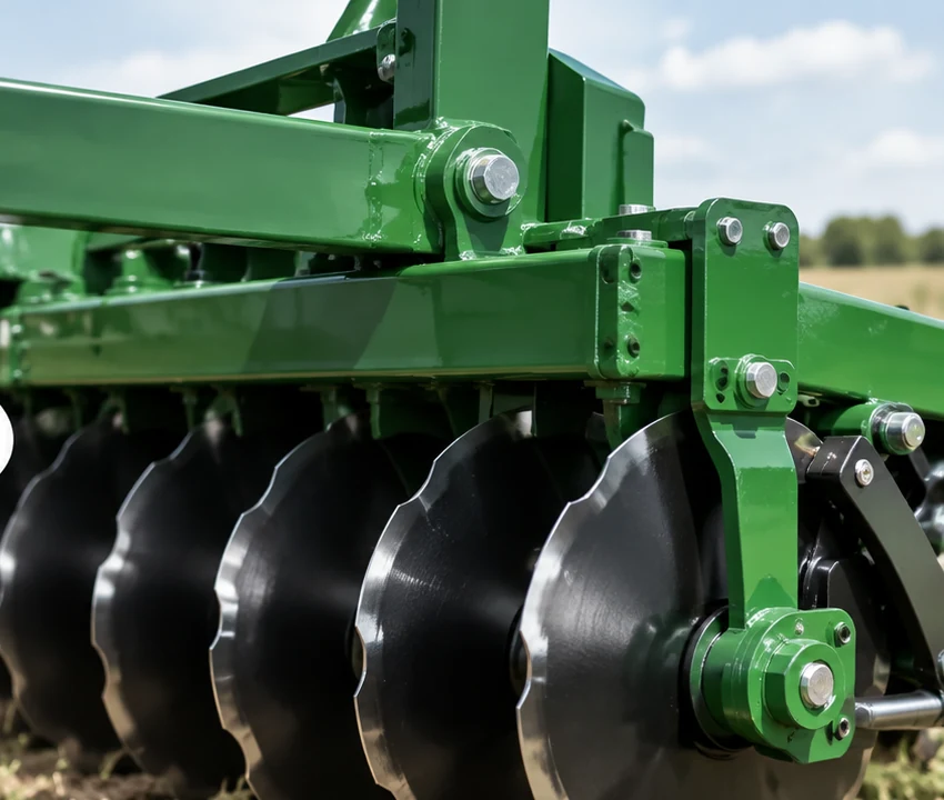 Agricultural equipment after Agricoat Restore application with renewed green finish